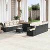 vidaXL Garten-Sofa-Set mit Kissen 11 pcs Schwarz Poly Rattan