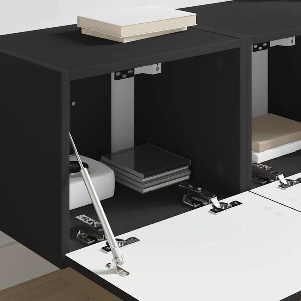 vidaXL TV-Wandschrank 2 pcs Schwarz 60 x 31 x 29,5 cm Holzwerkstoff