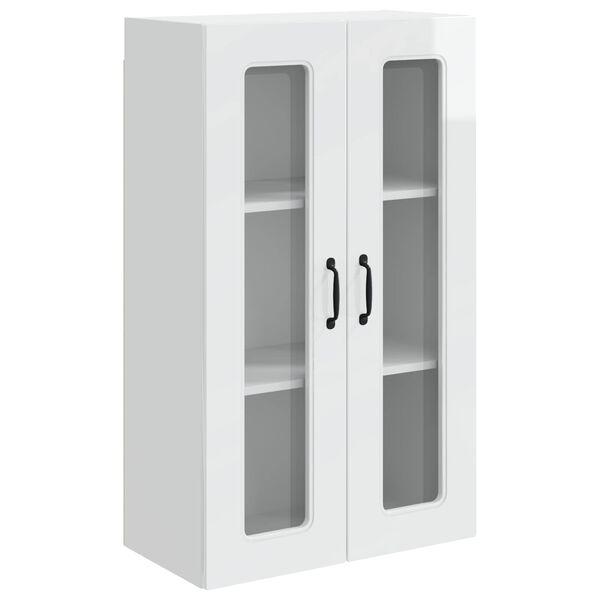 vidaXL Küchenhängeschrank mit Regal Hochglanz Weiß 60 x 31 x 100 cm