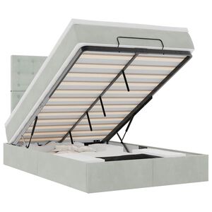 vidaXL Ottoman-Bett mit Matratzen Hellgrau 120x200 cm Samt