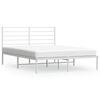 vidaXL Bettgestell mit Kopfteil Metall Wei&szlig; 120x200 cm
