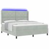 vidaXL LED Boxspringbett mit Matratze Hellgrau 180 x 200 cm Samt