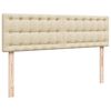 vidaXL Ottoman-Bett mit Matratze Creme 140x190 cm Stoff
