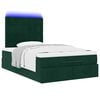 vidaXL Ottoman-Bett mit Matratzen & LEDs Dunkelgr&uuml;n 120x190 cm Samt