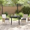 vidaXL Garten Essgruppe mit Kissen 3 pcs Hellgrau Poly-Rattan
