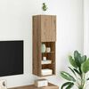 vidaXL TV-Schrank mit LED-Leuchten Artisan-Eiche 30,5x30x102 cm