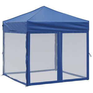 vidaXL Partyzelt Faltbar mit Seitenw&auml;nden Blau 2x2 m