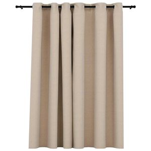 vidaXL Verdunkelungsvorhang mit &Ouml;sen Leinenoptik Beige 290x245 cm