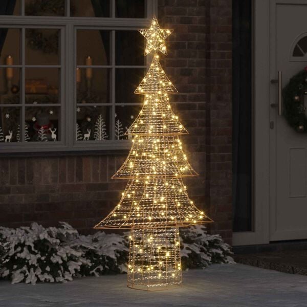 vidaXL Weihnachtsbaum mit 240 LEDs Warmwei&szlig; 181 cm PET