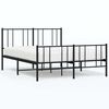 vidaXL Bettgestell mit Kopf- und Fu&szlig;teil Metall Schwarz 135x190 cm