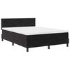 vidaXL LED Boxspringbett mit Kopfteil Schwarz 140 x 190 cm Samt