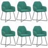 vidaXL Esszimmerst&uuml;hle 6 pcs Samt (V) T&uuml;rkis 55 x 50 x 84 cm