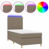 vidaXL Boxspringbett mit Matratze & LED Taupe 80x200 cm Stoff