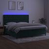 vidaXL Boxspringbett mit Matratze & LED Dunkelgr&uuml;n 200x200 cm Samt