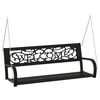 vidaXL Hollywoodschaukel 125 cm Stahl und Kunststoff Schwarz