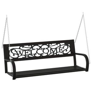 vidaXL Hollywoodschaukel 125 cm Stahl und Kunststoff Schwarz