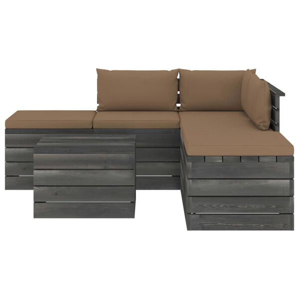 vidaXL 6-tlg. Garten-Sofagarnitur aus Paletten mit Kissen Kiefernholz