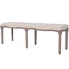 vidaXL Bank Leinen Massivholz 150 x 40 x 48 cm Cremewei&szlig;