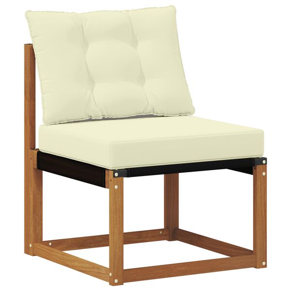 vidaXL Outdoor Mittelsofa Massivholz Akazie und Textilene-Stoff Natur