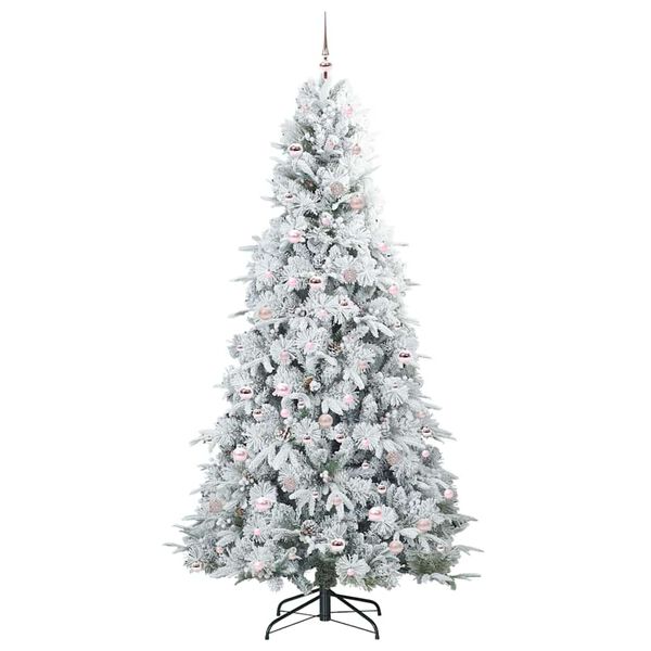vidaXL Künstlicher klappbarer Weihnachtsbaum Weiß 240 cm PE und PVC