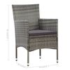 vidaXL 4-tlg. Garten-Lounge-Set mit Auflagen Poly Rattan Grau
