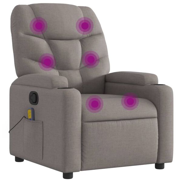 vidaXL Massagesessel Taupe Stoff
