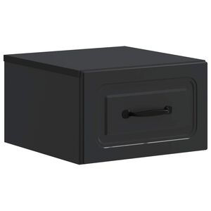 vidaXL Wandmontierter Nachttisch Schwarz 34,5 x 33 x 20 cm