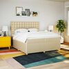 vidaXL Boxspringbett mit Matratze Creme 200x200 cm Stoff
