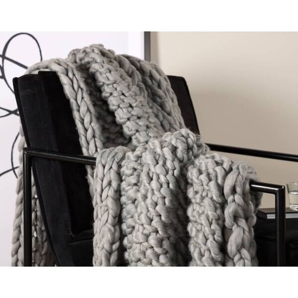 Venture Home Decke Kate 170x130 cm Polyester Hellgrau