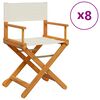 vidaXL 8-teiliges Klappstuhl-Set, cremewei&szlig;er Stoff