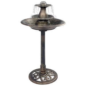 vidaXL Vogelbad mit Springbrunnen Bronzen 50&times;91 cm Kunststoff