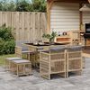 vidaXL 9-tlg. Garten-Essgruppe mit Kissen Beigemischung Poly Rattan