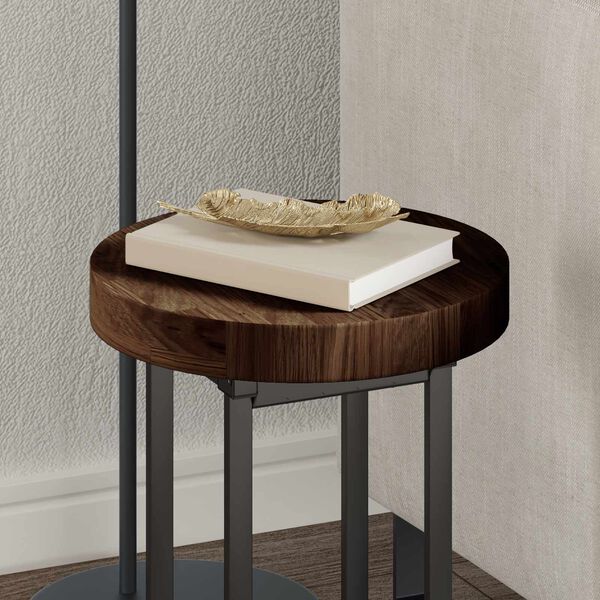 vidaXL Tischplatte Dunkelbraun &Oslash; 30 x 4 cm Massivholz Eiche