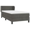 vidaXL Boxspringbett mit Matratze Dunkelgrau 90x200 cm Samt