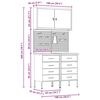 vidaXL Werkbank mit Schubladen 5 pcs Rot Ingenieure Holz und Stahl