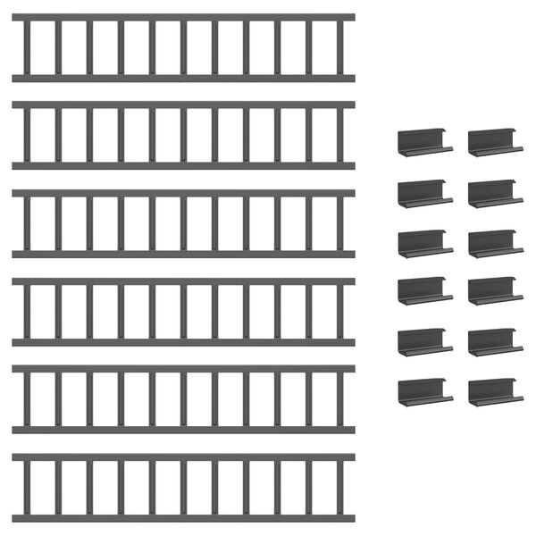 vidaXL Dachschneeschild Anthrazit 600 x 2,5 x 20 cm Stahl