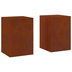vidaXL Pflanzenst&auml;nder 2 pcs Rostig 24 x 24 x 35 cm Wetterfeststahl