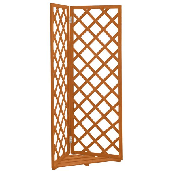 vidaXL Eck-Rankgitter Orange 50x50x145 cm Massivholz Tanne