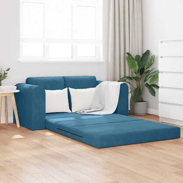 vidaXL Schlafsofa 60cm Blau Samt