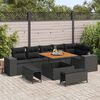 vidaXL Gartensofa-set mit Kissen 9 pcs Schwarz Poly-Rattan