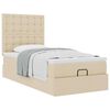 vidaXL Ottoman-Bett mit Matratze Creme 90x190 cm Stoff