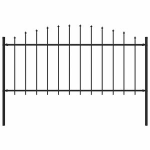 vidaXL Gartenzaun mit Speerspitze Stahl 181 x 75 cm Schwarz