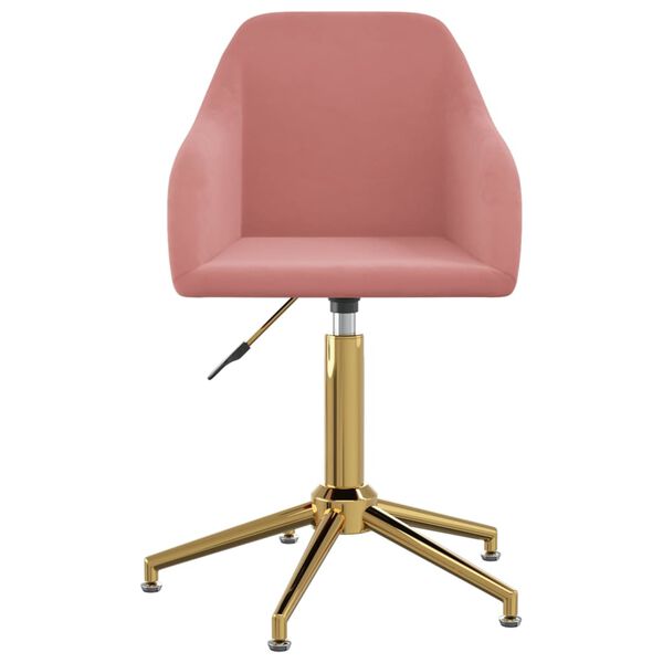 vidaXL Esszimmerst&uuml;hle 6 Stk. Drehbar Rosa Samt