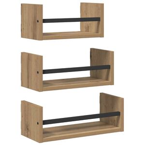 vidaXL Wandregal-Set 3 pcs Artisan-Eiche 40x16x14cm Holzwerkstoff