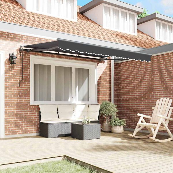 vidaXL Einziehbare Markise Anthrazit 300 x 200 cm Stoff