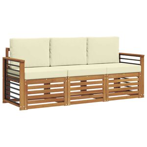 vidaXL Sofagarnituren 3 pcs Natur und Creme Massivholz Akazie