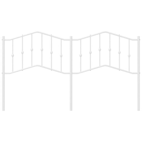 vidaXL Kopfteil Metall Weiß 180 cm