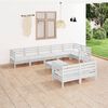 vidaXL 9-tlg. Garten-Lounge-Set Massivholz Kiefer Wei&szlig;