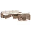 vidaXL Gartensofa-set 10 pcs Beige und Cremewei&szlig; Poly-Rattan