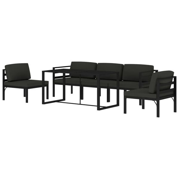 vidaXL 6-tlg. Garten-Lounge-Set mit Kissen Aluminium Anthrazit